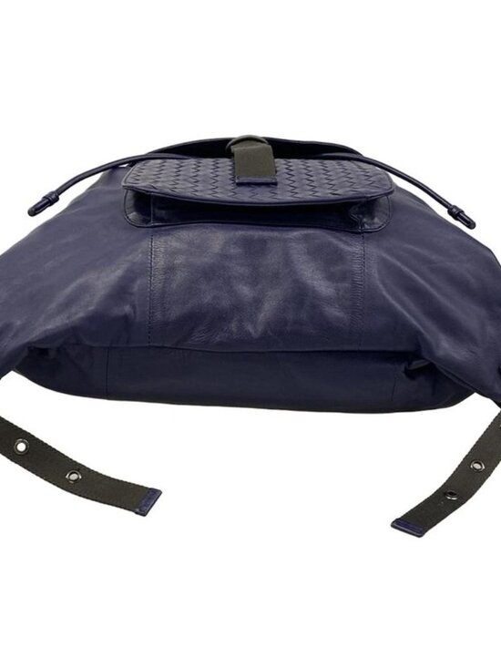 Bottega Veneta Backpack Intrecciato Navy Leather main image 9